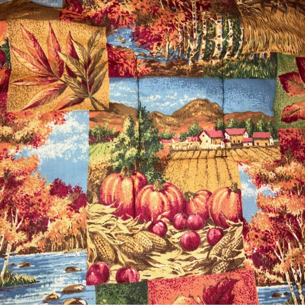 Autumn Harvest & Winter Snowman Double Side Throw Blanket 42x44 inches‎